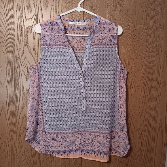 Fun 2 Fun Women's Sleeveless Blouse Size L - Picture 1 of 5